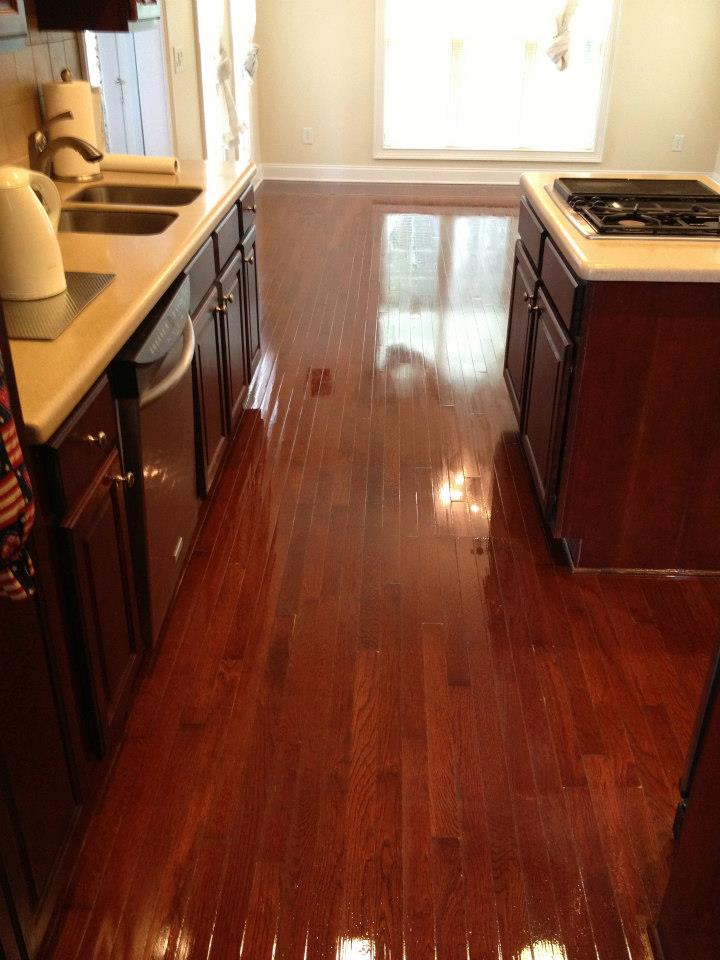A recently refinished hardwood floor in an Alamo Heights home