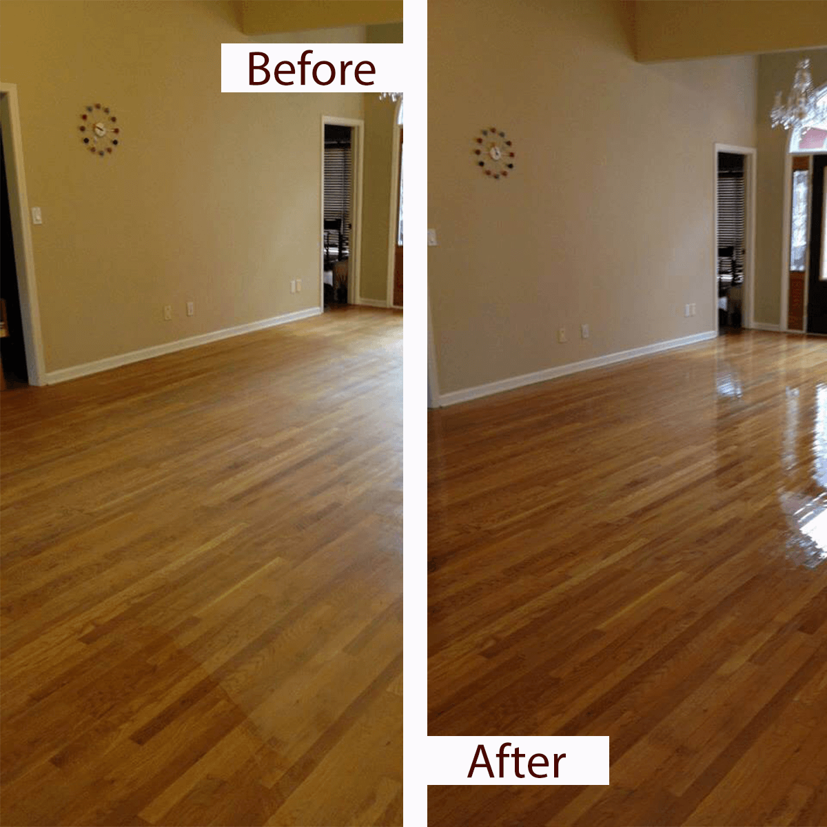 before and after hardwood floor refinishing San Antonio