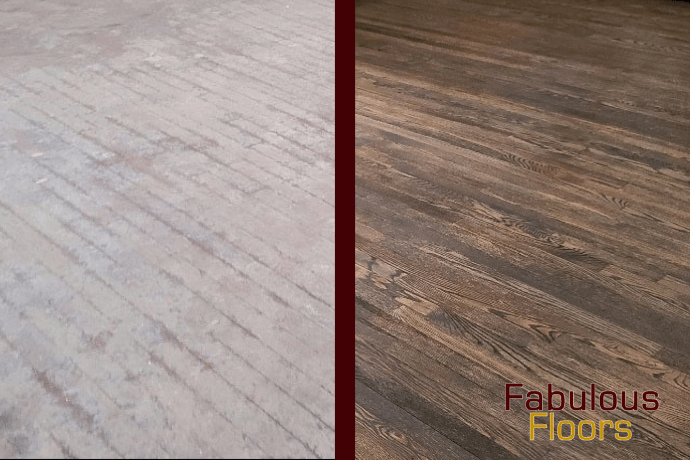 before and after hardwood floor refinishing in san antonio