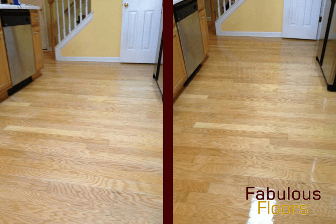 before and after hardwood floor resurfacing in Helotes, TX