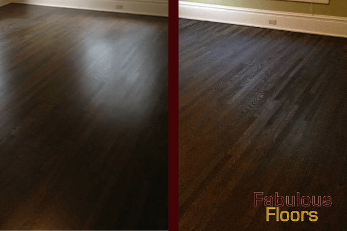 Before and after hardwood floor resurfacing