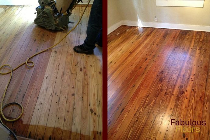 before and after refinished floors in lytle, tx