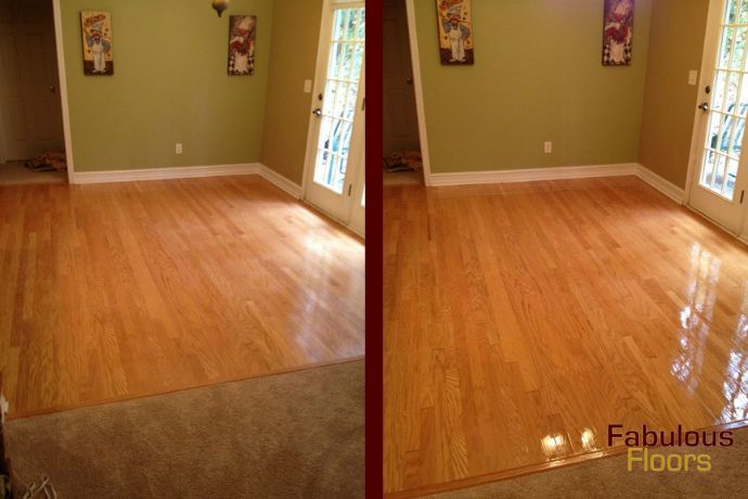 before and after hardwood floor resurfacing in lytle, tx