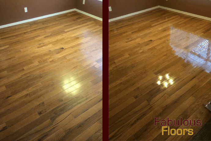 before and after floor refinishing in live oak tx