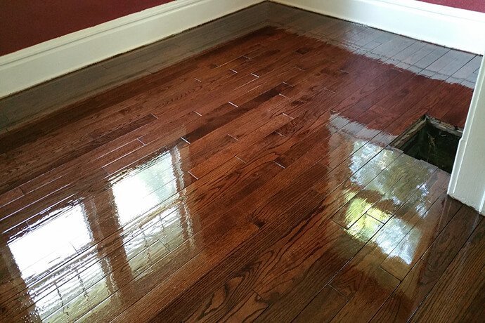 a resurfaced hardwood floor