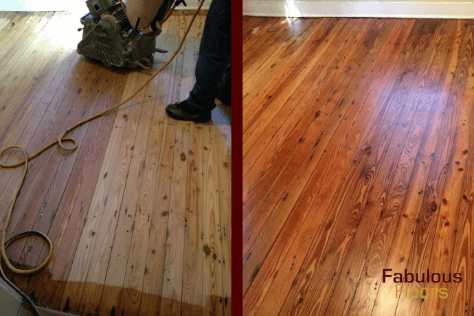 before and after hardwood floor refinishing in windcrest, tx
