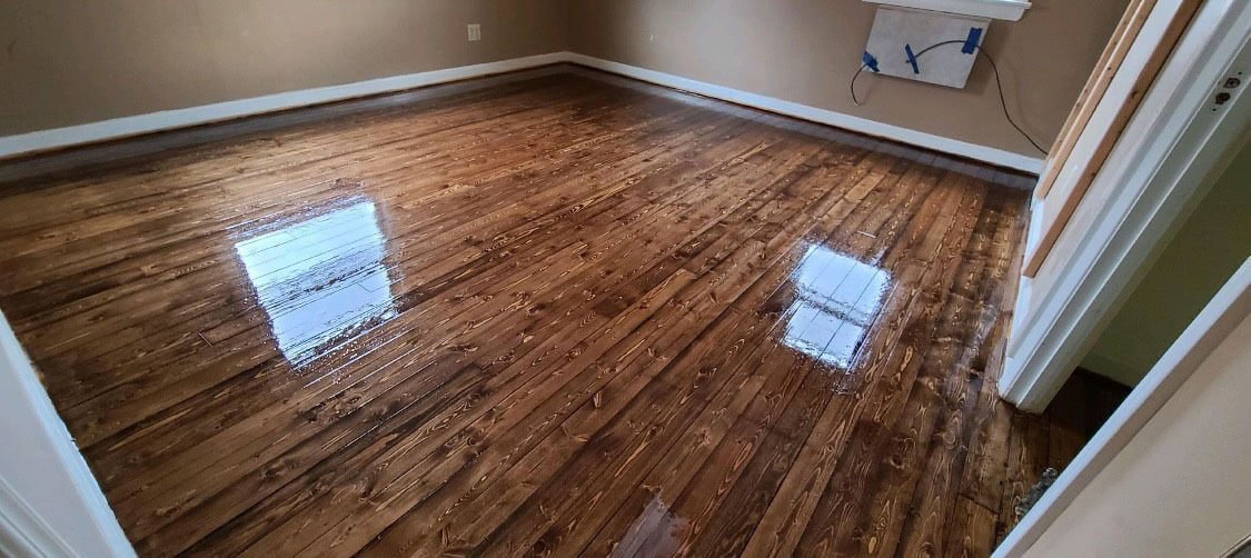 a resurfaced bedroom floor