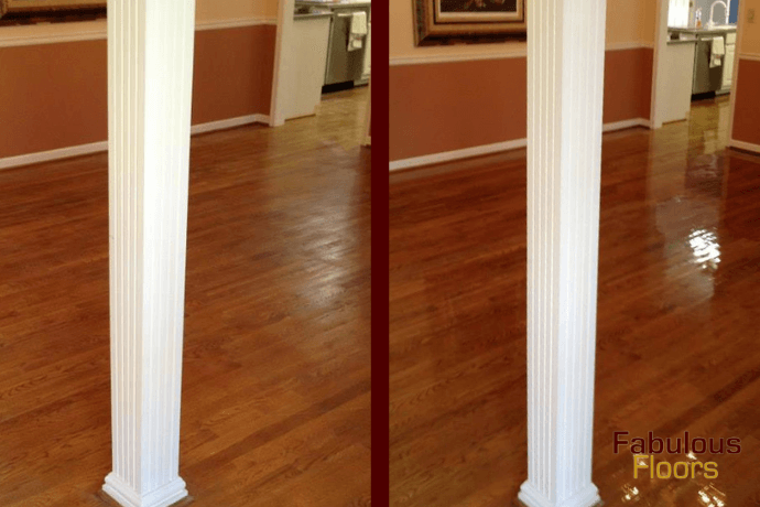 before and after hardwood resurfacing in san marcos, tx